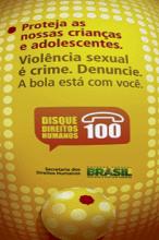Cartaz da campanha contra a exploração sexual de crianças e adolescentes 
