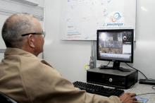 Monitoramento das câmeras da Brigada Militar no Complexo Cultural do Porto Seco. 