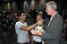 Rodrigo Vásquez com o prefeito Fortunati e Busatto no Congresso da Cidade
