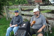 Danúbio Gonçalves e Henrique de Freitas Lima no set de filmagens