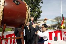 Abertura ocorreu ao som do taiko, tambor em japonês