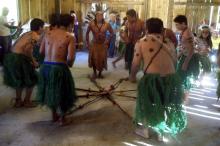 Apresentação do grupo de dança dos anfitriões foi um dos destaques da festa