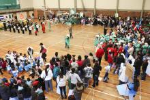 Banda marcial da Emef Liberato agitou o desfile